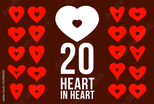 Heart shapes with small hearts inside vector logos or icons set, motherhood and pregnancy concept, care and family or romantic feelings.