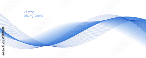 Smooth flow of wavy shape with gradient vector abstract background, light blue design curve line energy motion, relaxing music sound or technology.