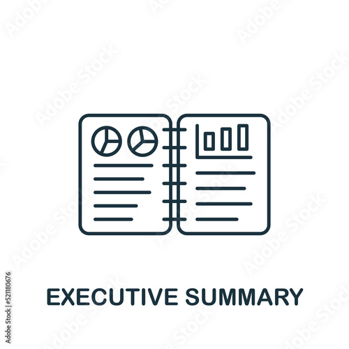 Executive Summary icon. Monochrome simple icon for templates, web design and infographics