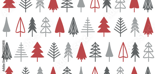 christmas abstract fir tree decoration seamless pattern photo