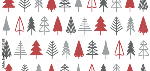 christmas abstract fir tree decoration seamless pattern
