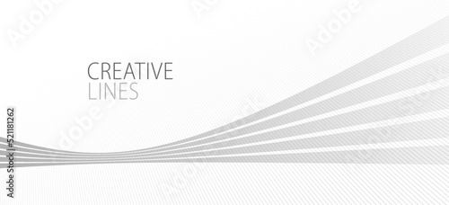Light grey lines in 3D perspective vector abstract background, easy and soft cool illustration, smooth motion and elegant gradient.