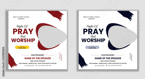 Night prayers worship conference flyer social media and web banner