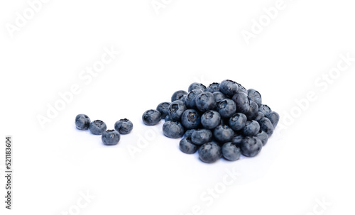Blueberries on a white background