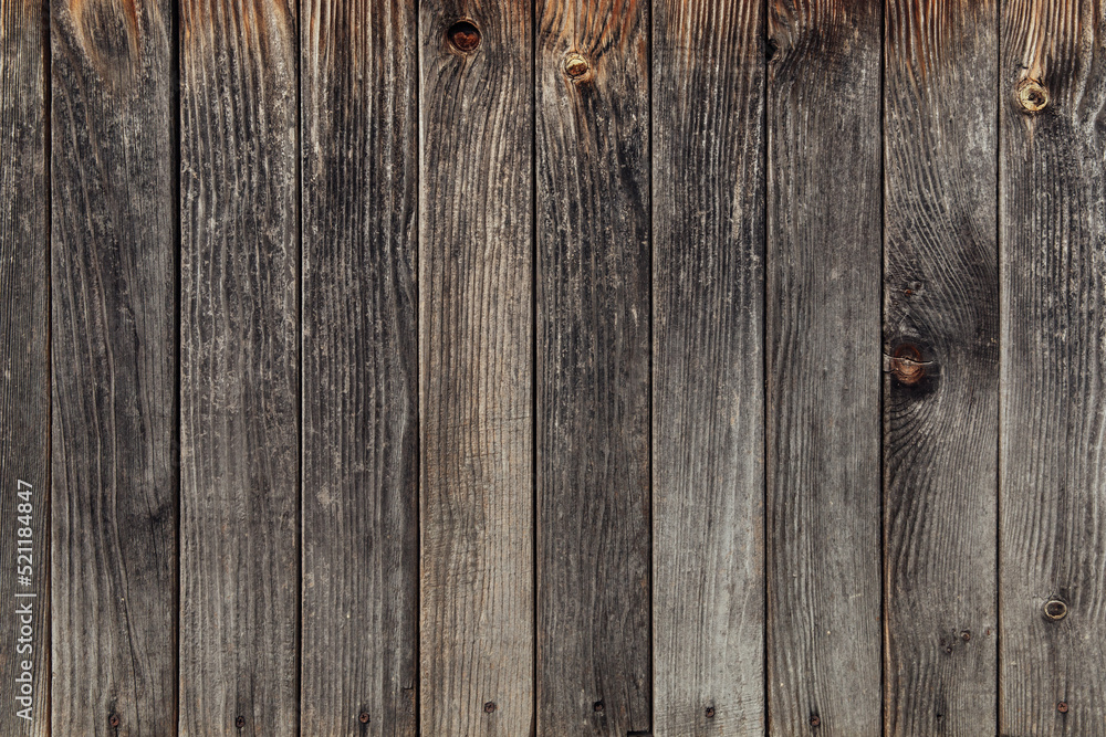 Old wood texture. Vertical boards with knots and nails, copy space Old wood texture. Vertical boards with knots and nails, copy space