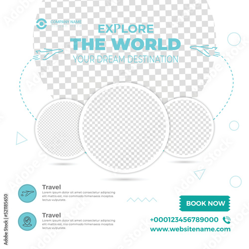 Travel vacation modern business flat social media banner Instagram post 14