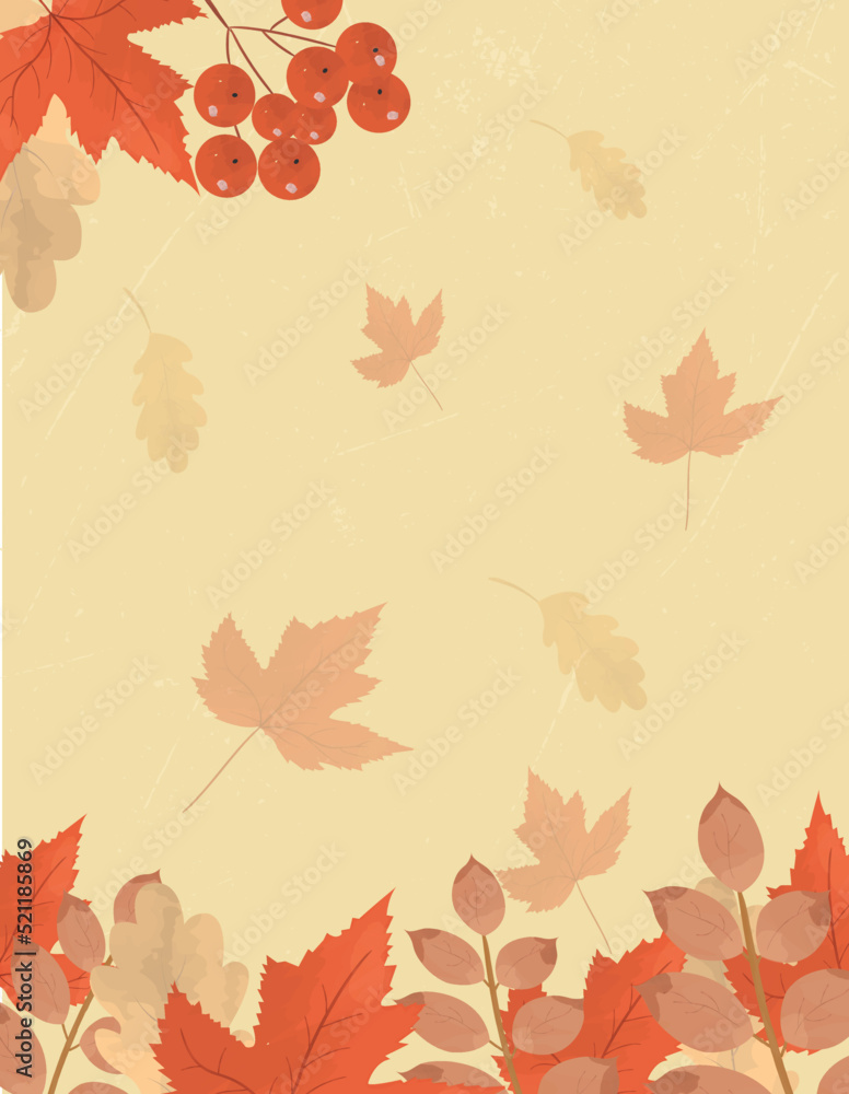 autumn background with watercolor brushes