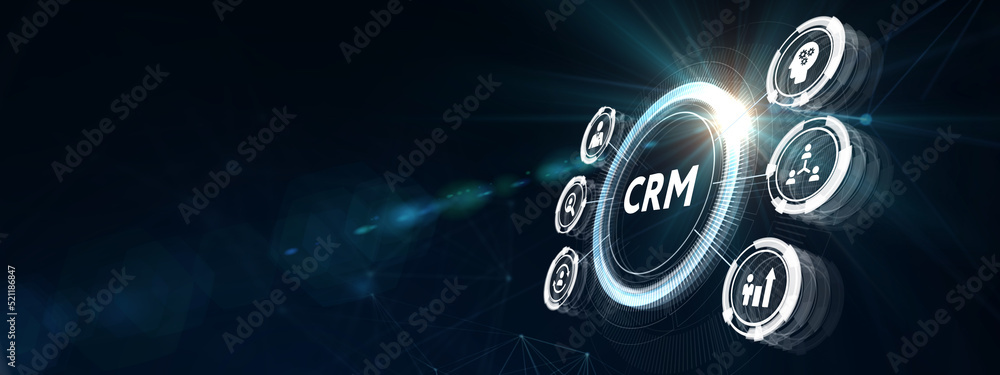 Business, Technology, Internet and network concept. CRM Customer Relationship Management. 3d illustration Business, Technology, Internet and network concept. CRM Customer Relationship Management. 3d illustration