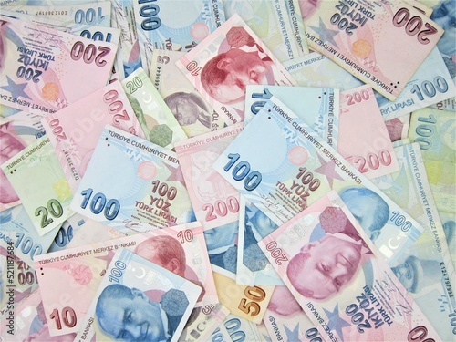 Fototapeta Naklejka Na Ścianę i Meble -    Turkish banknotes. Turkish Lira TRY or TL 