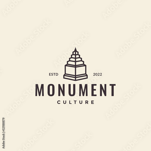 hipster monument temple logo design