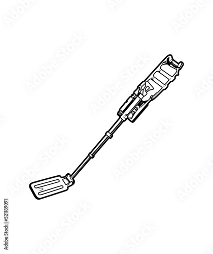 Metal detector icon illustration isolated on white background. Metal detector vector logo. Flat design style. Modern vector pictogram, sign, symbol for web graphics - stock vector