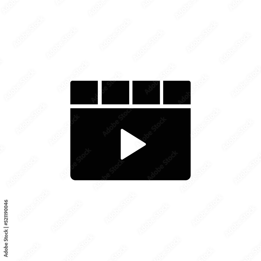 Movie Icon, Video Sign, Film Icon Sign Vector Isolated on White Artboard Movie Icon, Video Sign, Film Icon Sign Vector Isolated on White Artboard