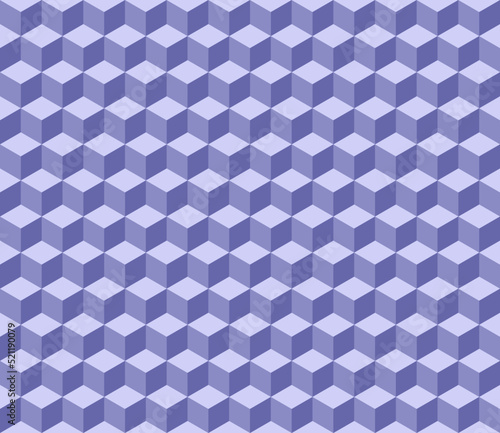 Color of year 2022 very peri seamless isometric pattern. Violet abstract endless isometric labyrinth. Seamless geometric pattern. Vector background
