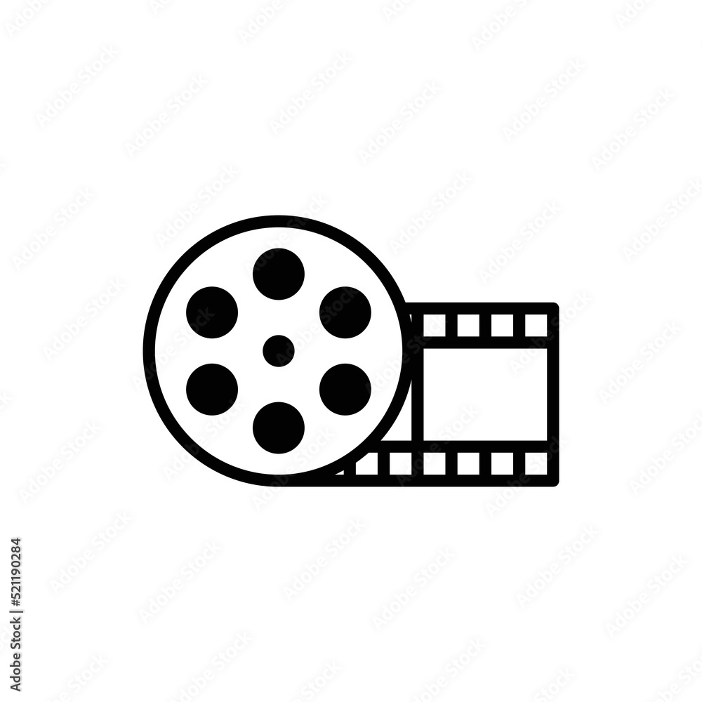Movie Icon, Video Sign, Film Icon Sign Vector Isolated on White Artboard Movie Icon, Video Sign, Film Icon Sign Vector Isolated on White Artboard