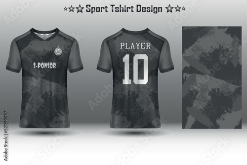 Football jersey mockup, soccer jersey mockup, cycling jersey mockup and sport jersey mockup with abstract geometric pattern Free Vector