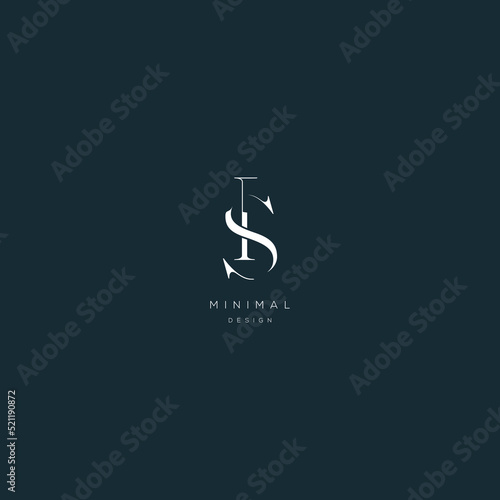 Initial letter si minimal vector icon photo