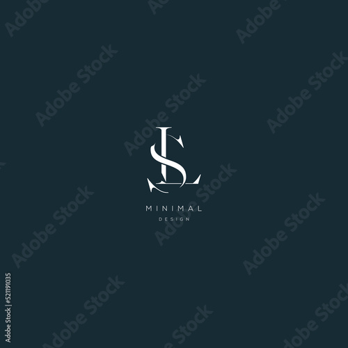 Initial letter sl minimal vector icon photo