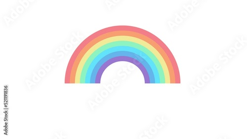 Animated multicolor illustration of a rainbow appearing from left to right on a white background. Loading animation.