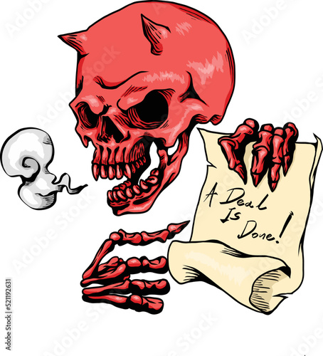 Devil made a deal in vectors art