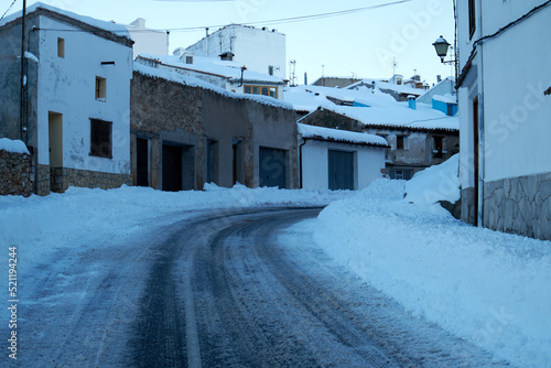 Snowy streets of Vistabella del Maestrazgo © aitorserra