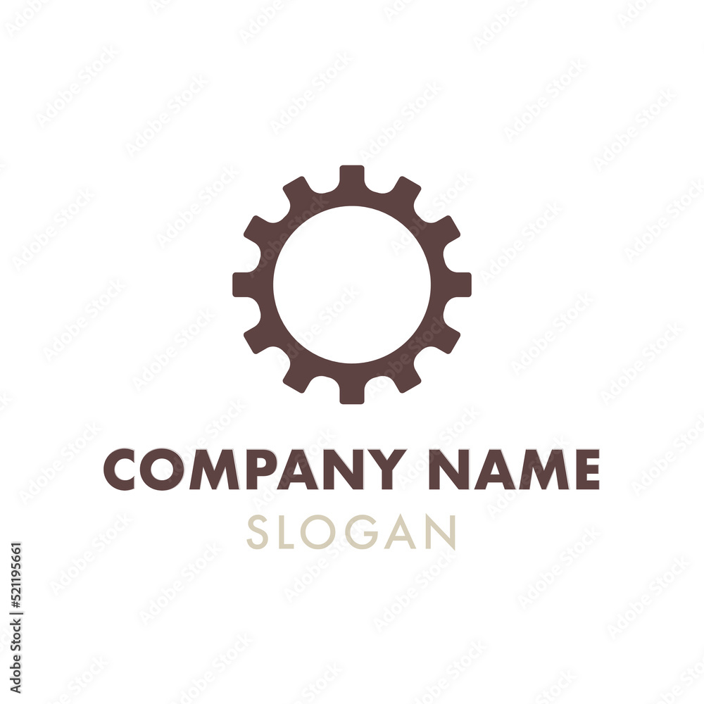 Cog Gear Company Logo Design Idea Vector Template Example