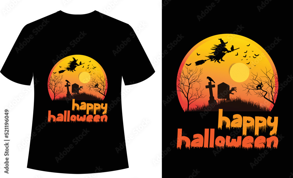 Happy Halloween Vintage and Retro Tshirt, typography, vector, spooky, clothing, quotes, print ready 
