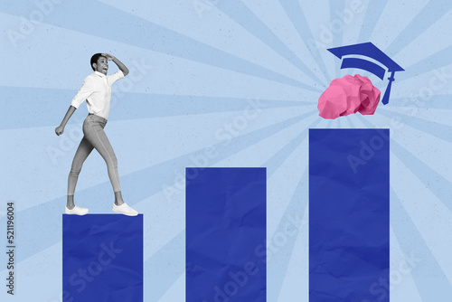 Фотография Photo artwork minimal picture of purposeful lady guy rising education diploma st