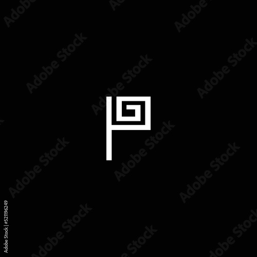 PG GP Logo Design, Creative Minimal Letter GP PG Monogram

