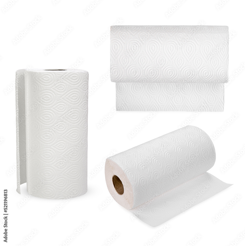 Fototapeta premium Toilet paper roll isolated on white background