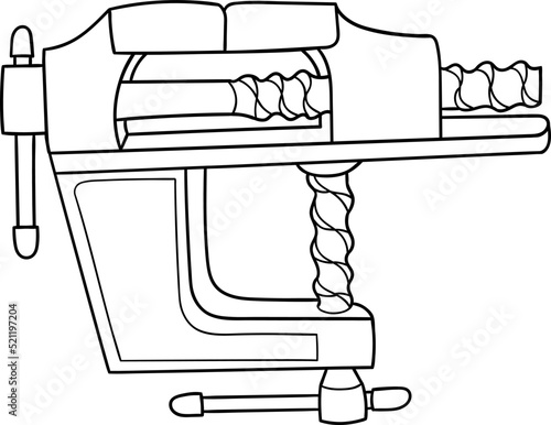 Hand drawn construction vise icon. Elements for coloring. Doodle vector