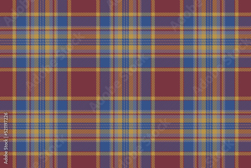 Plaid background, check seamless pattern in red. Vector fabric texture for textile print, wrapping paper, gift card or wallpaper.