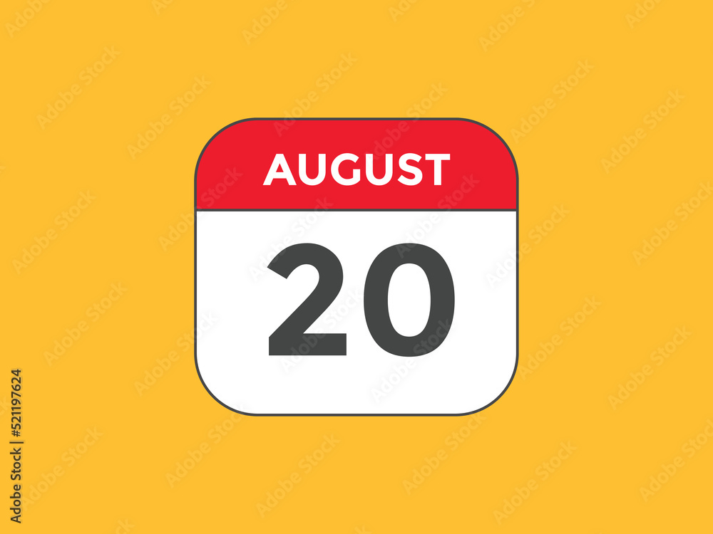 august 20 Calendar icon Design. Calendar Date 20th august. Calendar template
august 20 Calendar icon Design. Calendar Date 20th august. Calendar template
