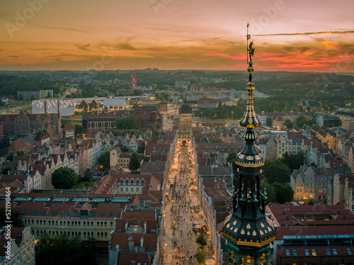 gdansk old town aerial view