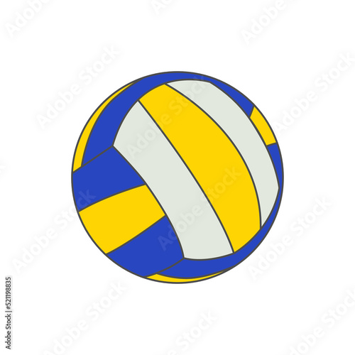 Sport voleyball ball colored vector icon on white background. Vector illustration