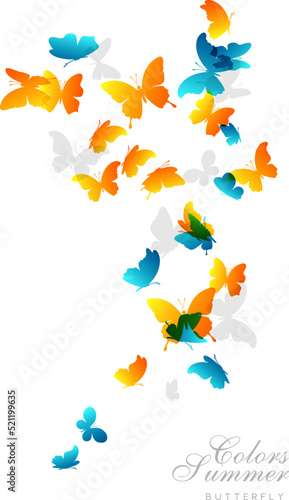 Flying butterflies. Vector decoration element.
