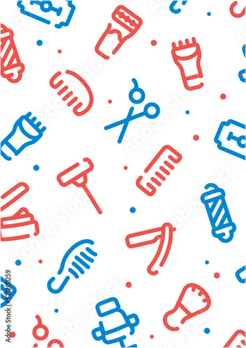 Barber pattern background for graphic design.A-size vertical.