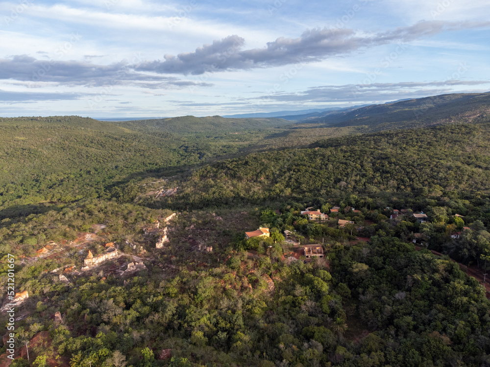 Incredible historic city in the middle of nature with mountains where diamond extraction was explored in the interior of Bahia, Lençóis, Brazil