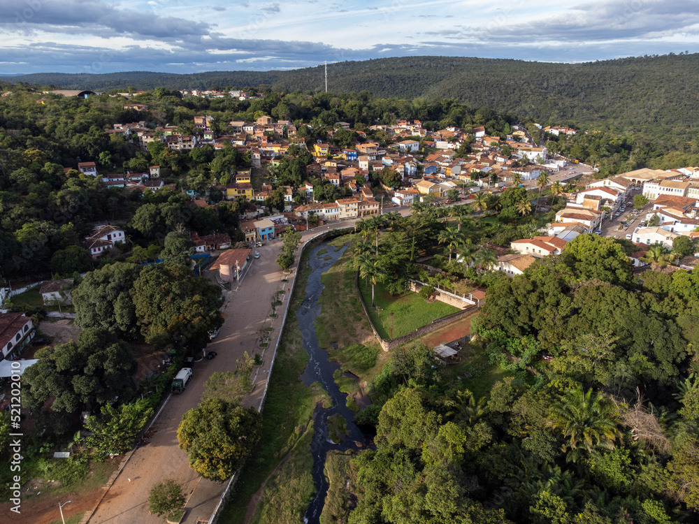 Historic tourist city amid mountains, rivers and waterfalls Chapada Diamantina, Lençóis, Bahia, Brazil