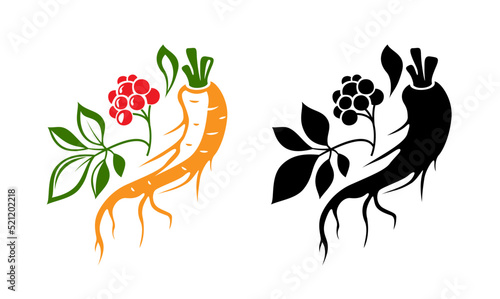 Bild auf Leinwand Red ginseng emblem