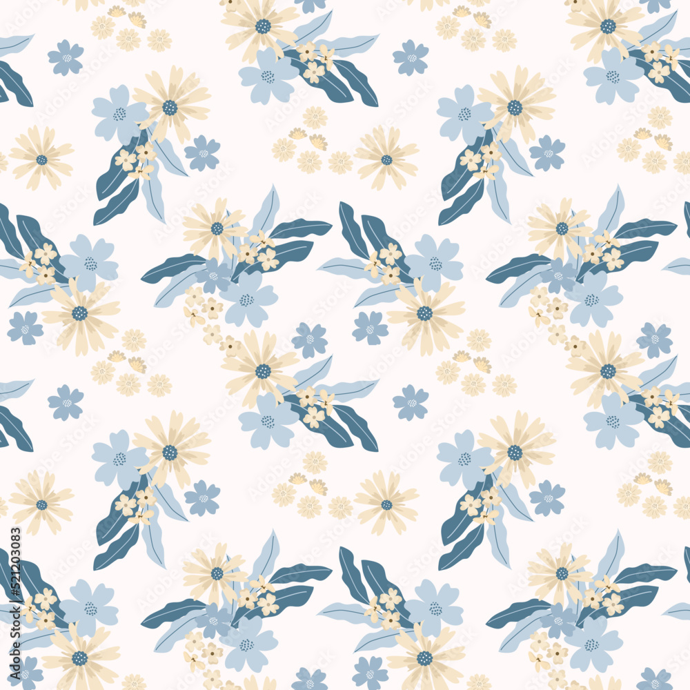 Trendy Floral Seamless Pattern. Spring collection for fashion and print. Trendy Floral Seamless Pattern. Spring collection for fashion and print.