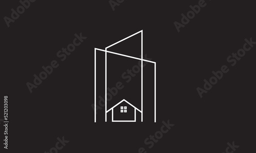 line art icon logo of a house vector.