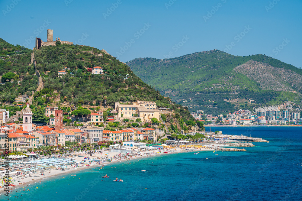 View of the City of Noli on the Italian Riviera