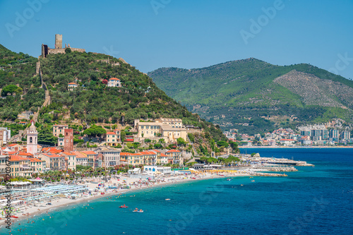 Fotografie View of the City of Noli on the Italian Riviera