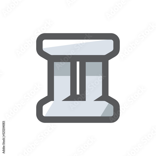 Concrete bridges pillars Vector icon Cartoon illustration