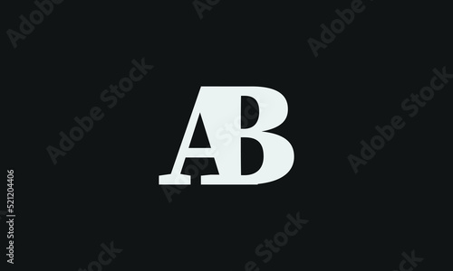 Alphabet letter icon logo AB
