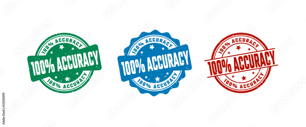 100% Percent Acceuracy Sign or Stamp Grunge Rubber on White Background