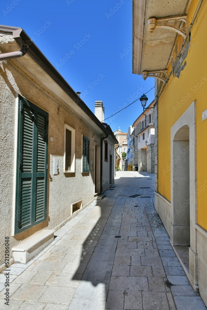 A small street between the old houses of Savignano Irpino, one of the most beautiful villages in Italy. A small street between the old houses of Savignano Irpino, one of the most beautiful villages in Italy.