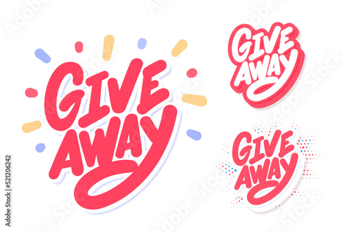 Giveaway. Vector handwritten lettering banners.