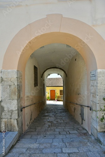 A small street between the old houses of Savignano Irpino  one of the most beautiful villages in Italy.