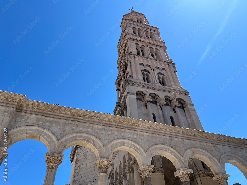 Fototapeta premium Sain Domnius cathedral bell tower in Split, Croatia